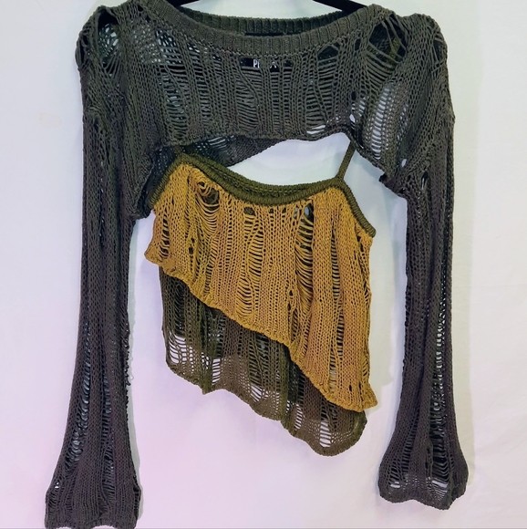 RAGGED KNIT TOP - Picture 1 of 6